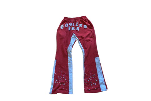 "Souless Era" Stacked Pants In Red